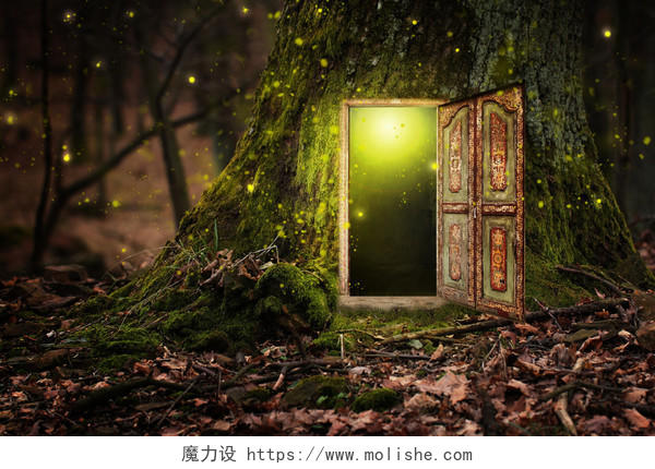 魔幻森林童话门框背景
